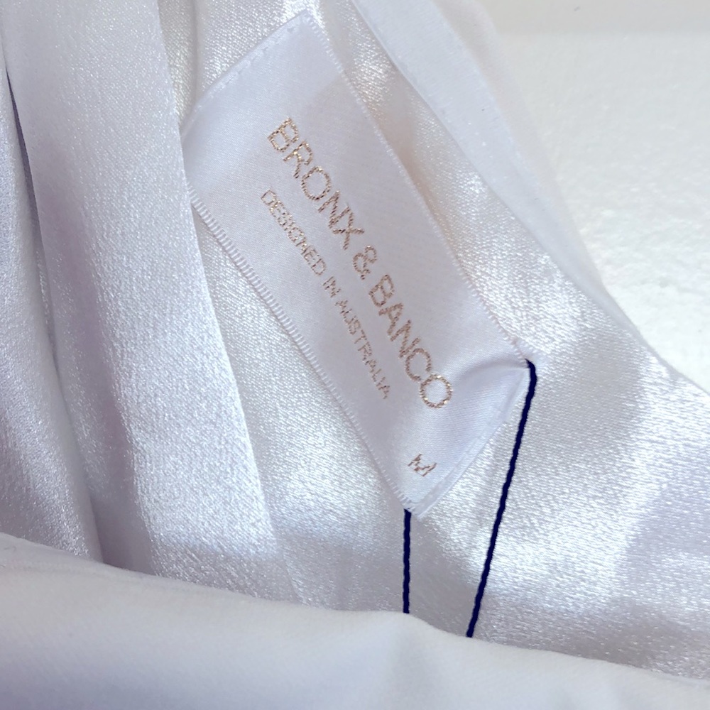 NEW Bronx and Banco Stella Bridal Gown in White One Shoulder Maxi Wedding Dress - Picture 5 of 8